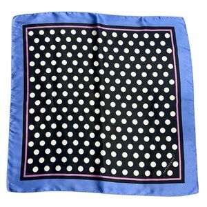 Appleseed's Square Black, White, Periwinkle & Pink Polka Dot Scarf